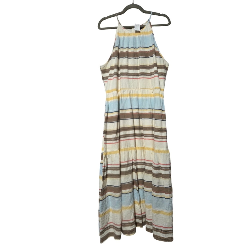 DKNY Ladies 14 Striped Midi Dress Sleeveless Casual Summer Sundress Bohemian